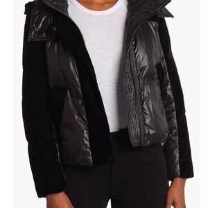 Andrew Marc Metallic Black and Black Puffer Jacket
